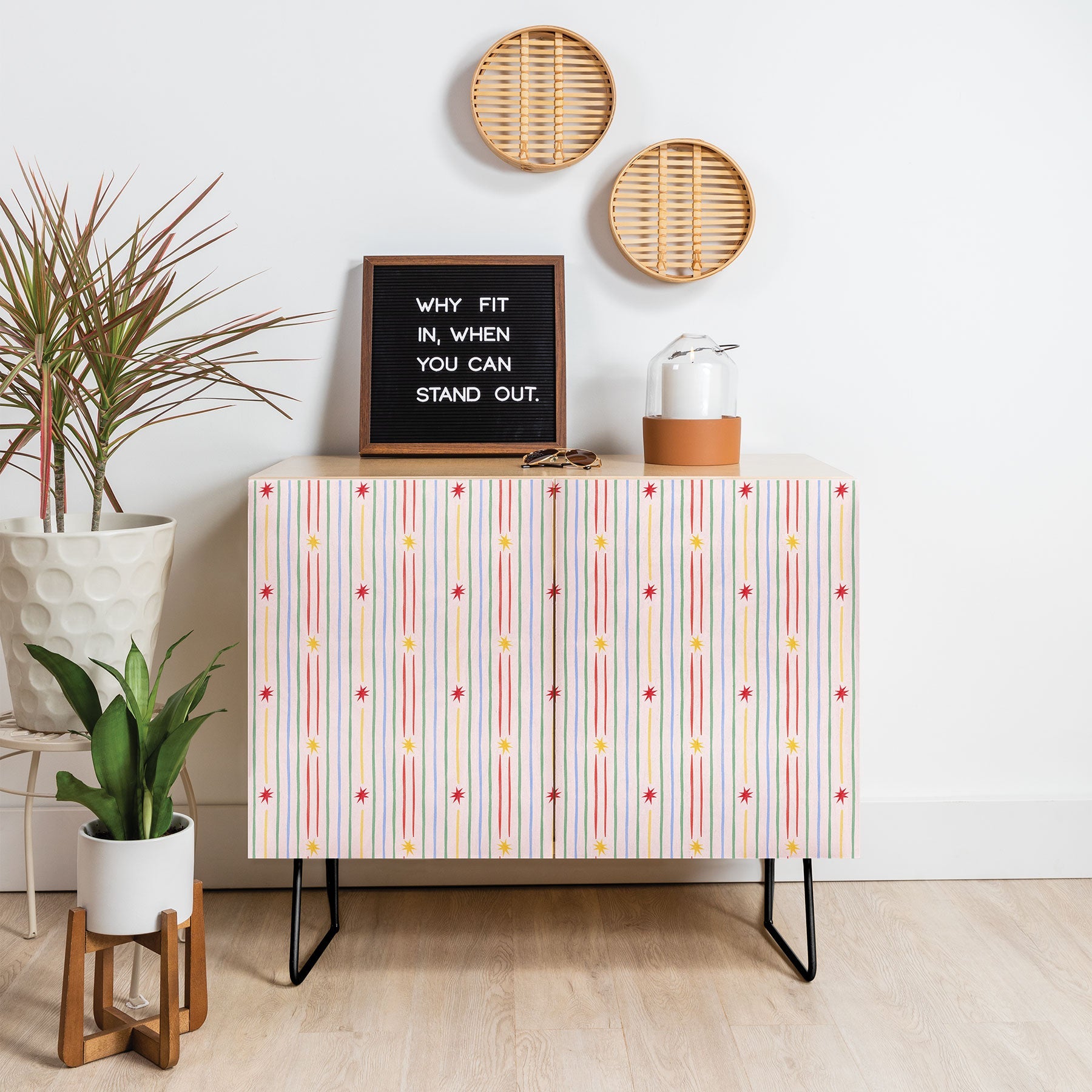 Love_Ryming Festive Starry Stripes Credenza