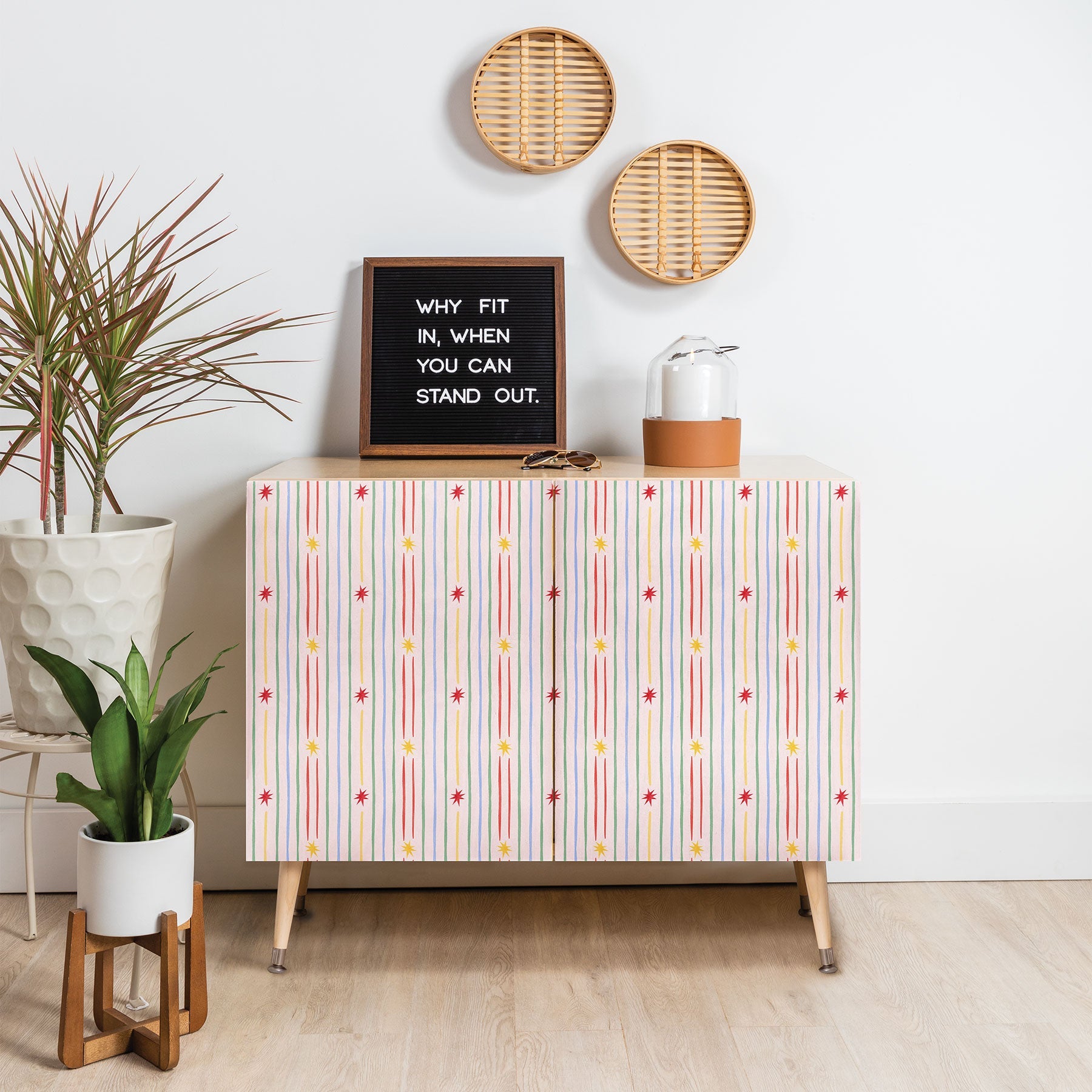 Love_Ryming Festive Starry Stripes Credenza