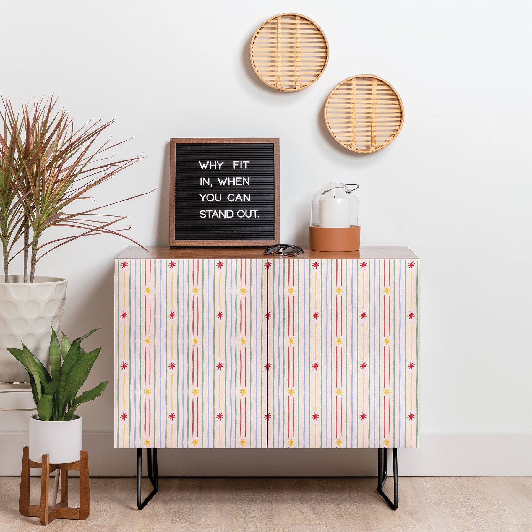 Love_Ryming Festive Starry Stripes Credenza
