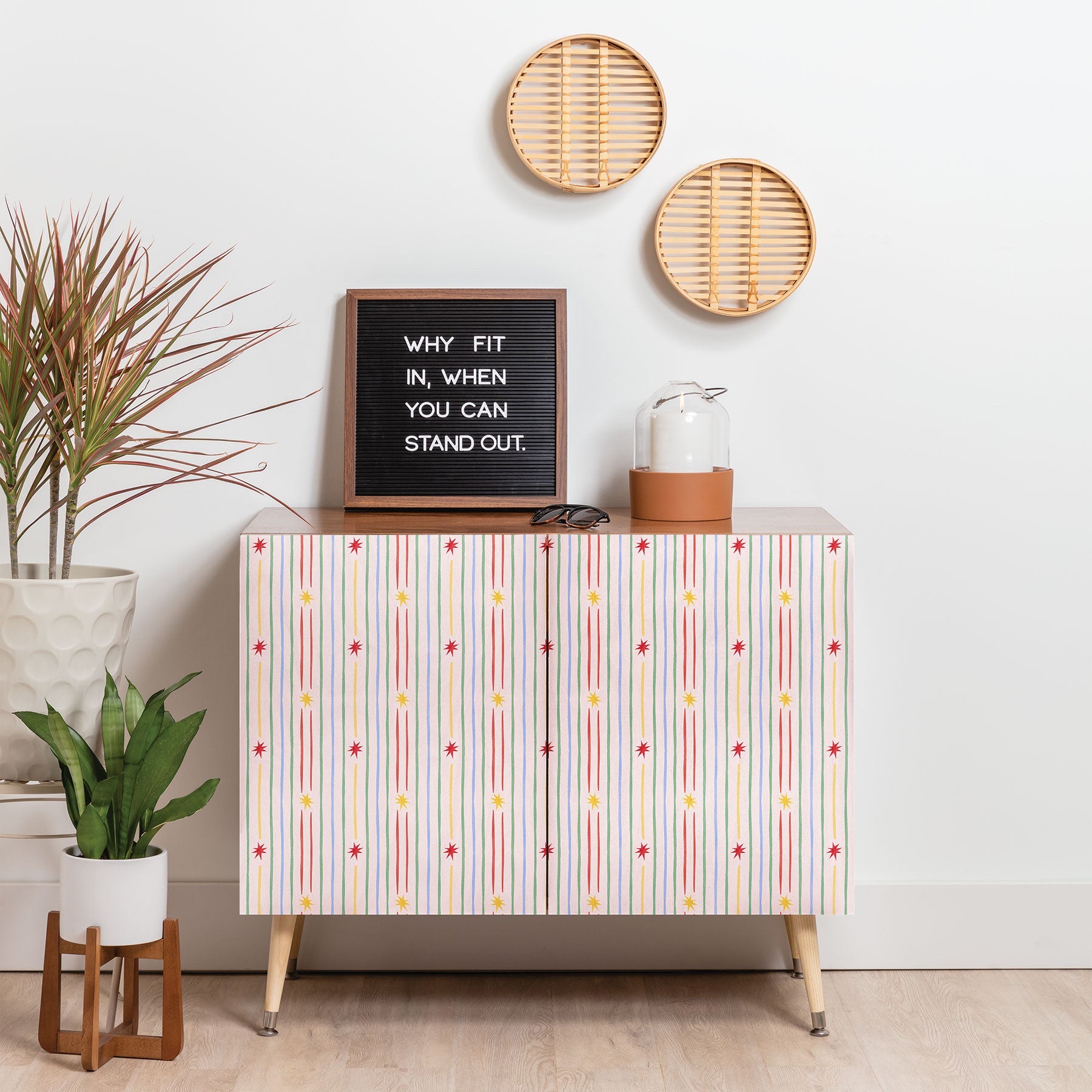 Love_Ryming Festive Starry Stripes Credenza