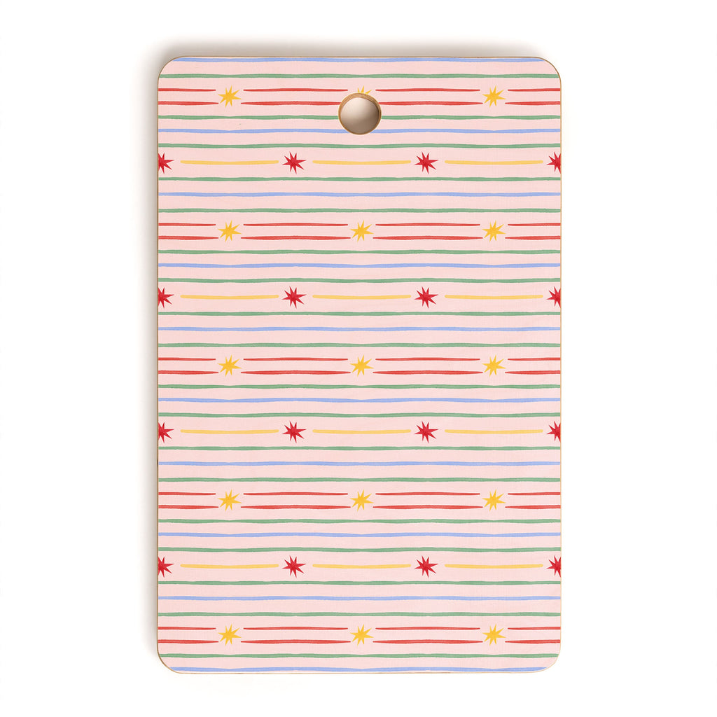 Love_Ryming Festive Starry Stripes Cutting Board Rectangle