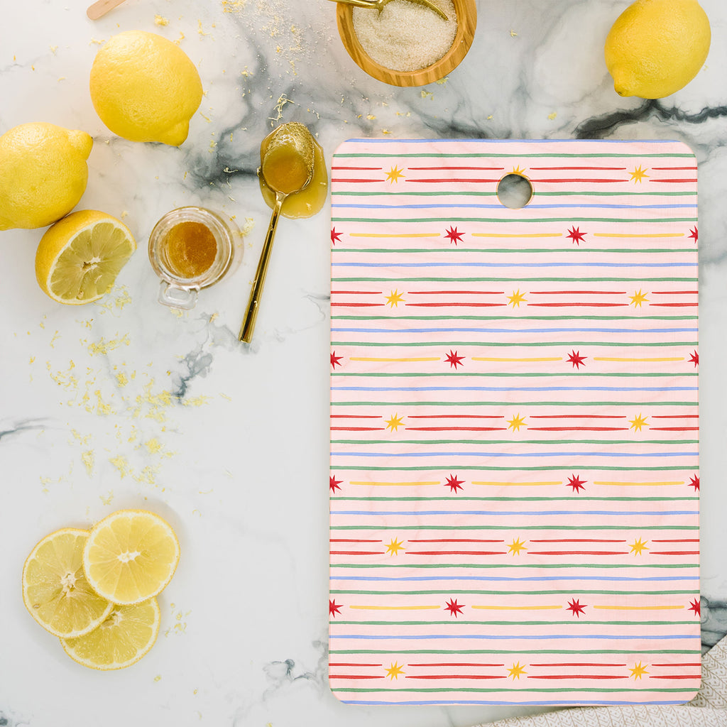 Love_Ryming Festive Starry Stripes Cutting Board Rectangle
