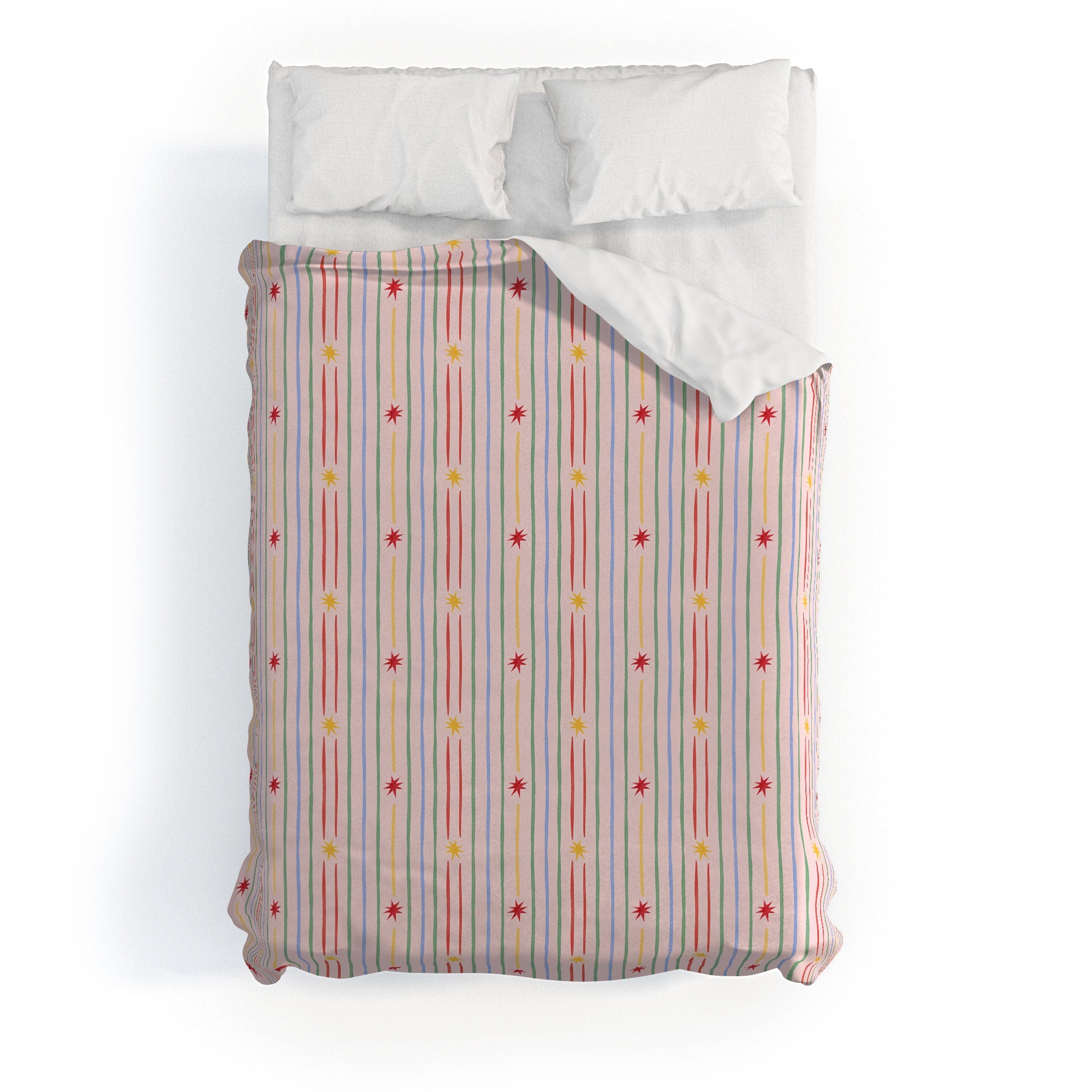 Love_Ryming Festive Starry Stripes Duvet Cover