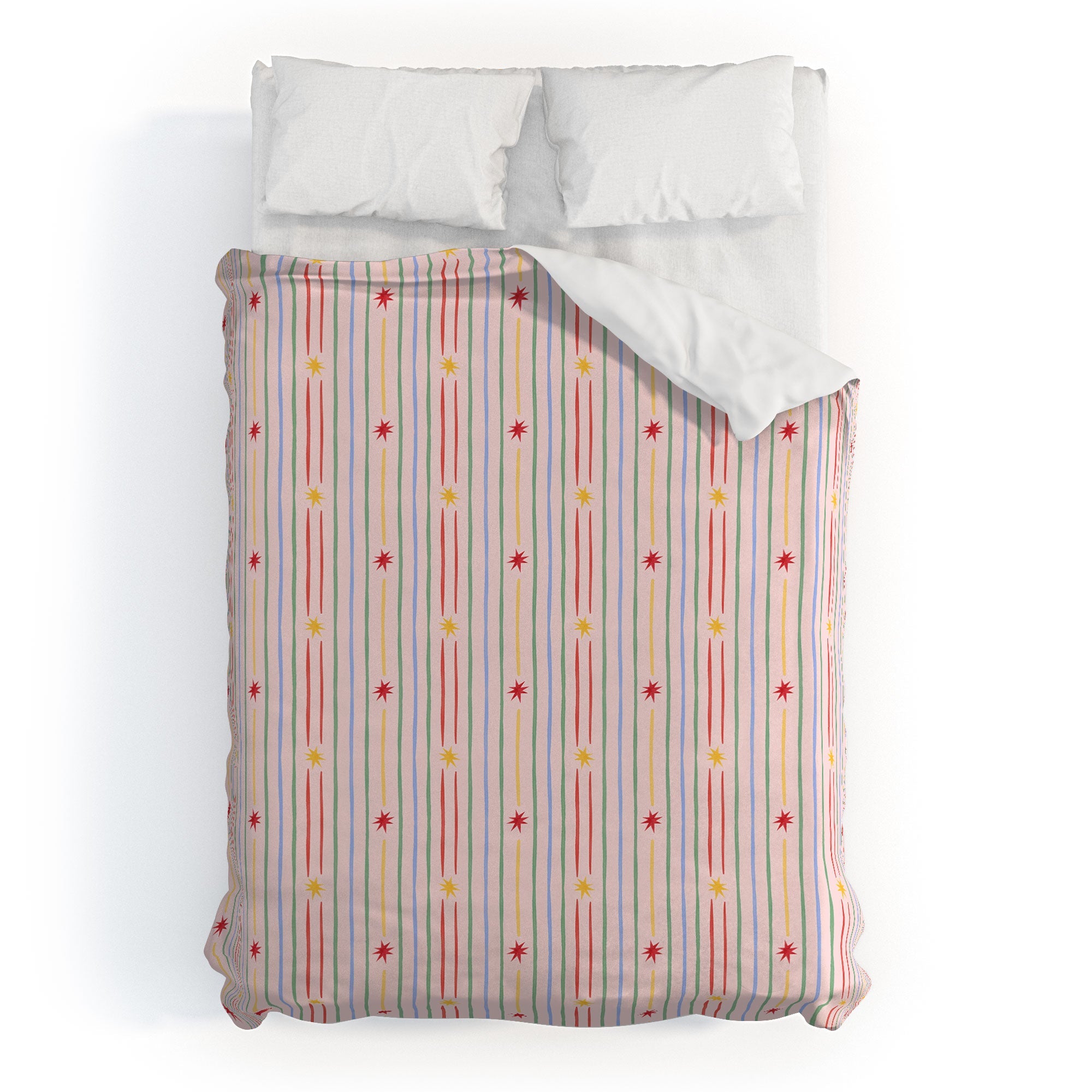 Love_Ryming Festive Starry Stripes Duvet Cover