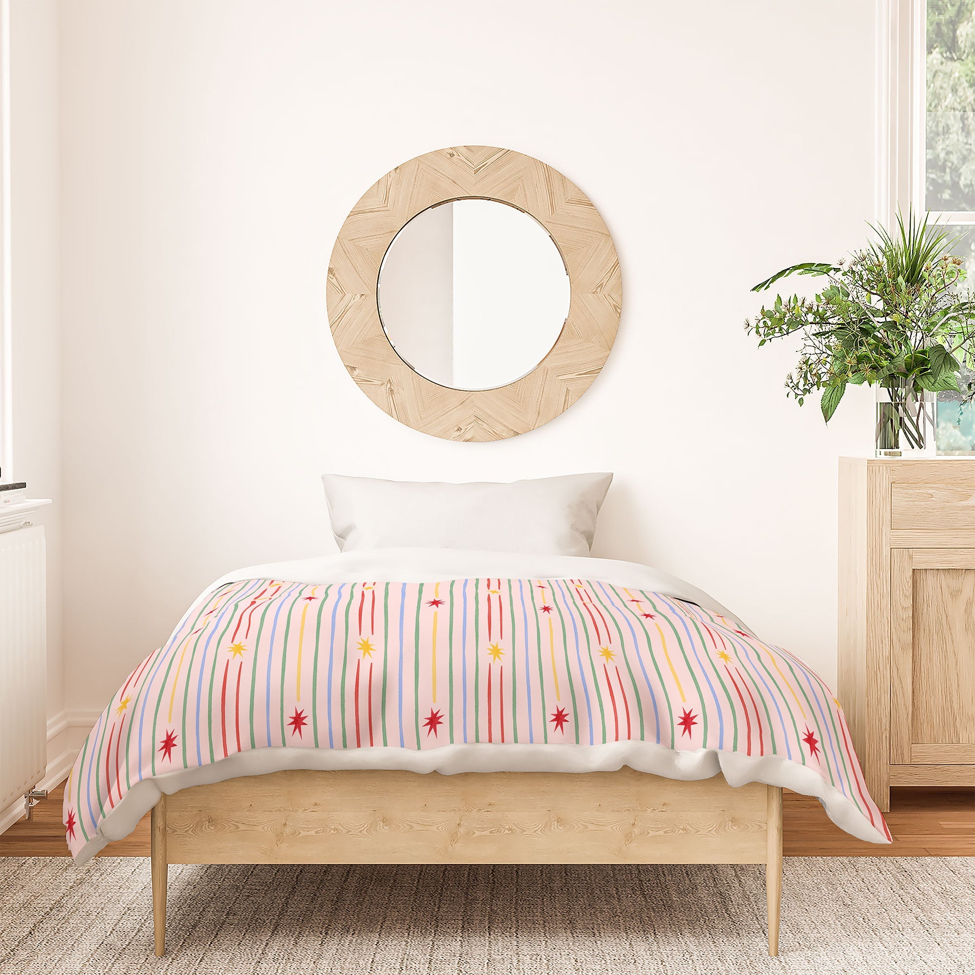 Love_Ryming Festive Starry Stripes Duvet Cover