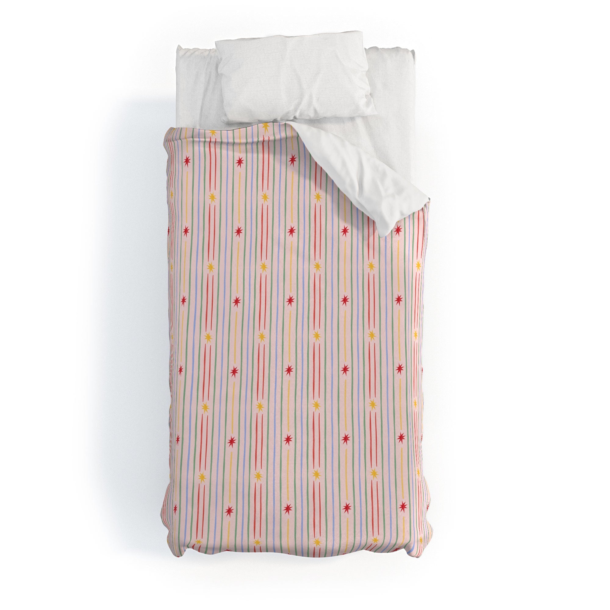 Love_Ryming Festive Starry Stripes Duvet Cover