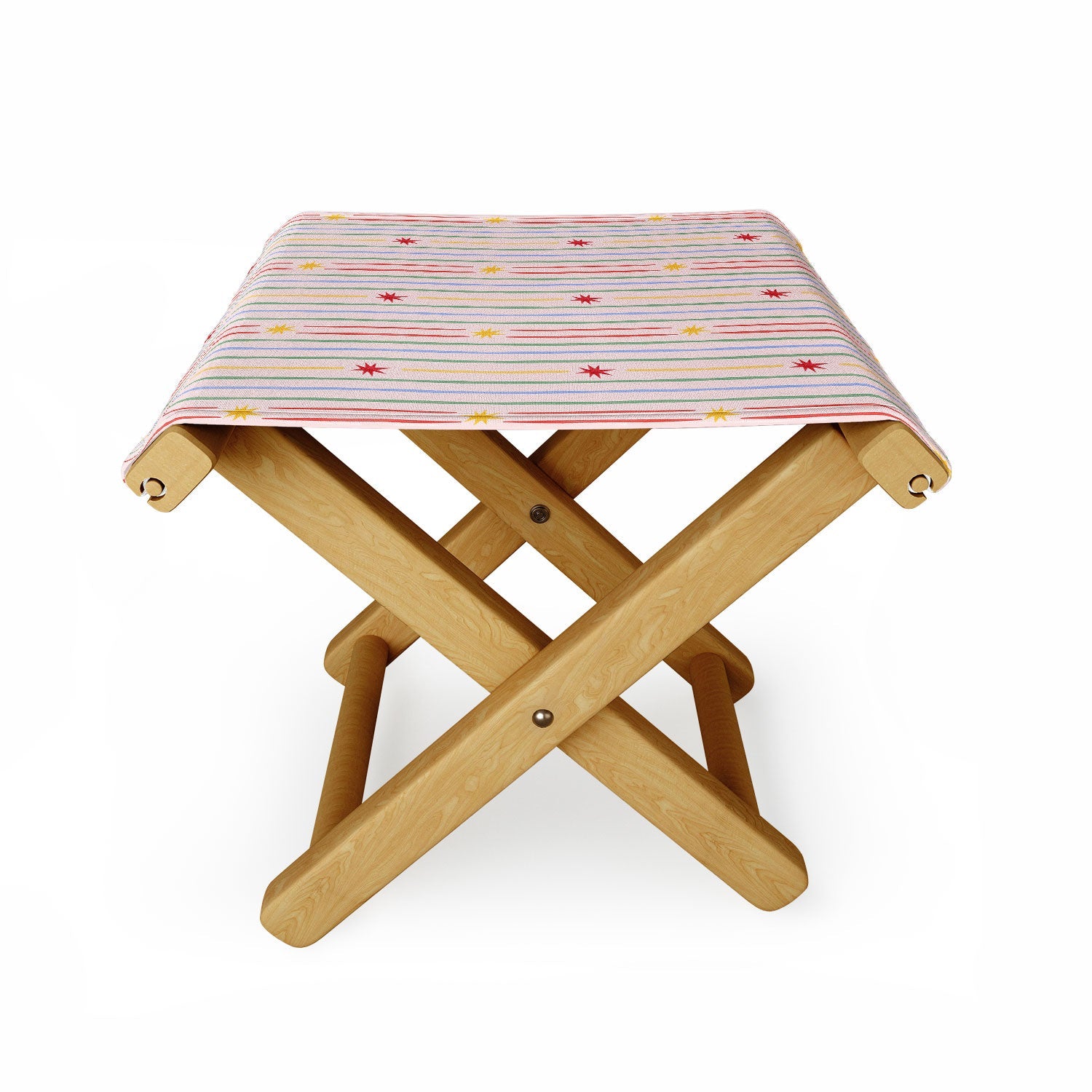 Love_Ryming Festive Starry Stripes Folding Stool