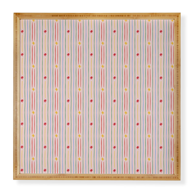 Love_Ryming Festive Starry Stripes Framed Wall Art