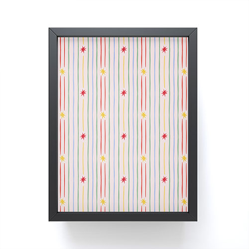 Love_Ryming Festive Starry Stripes Framed Mini Art Print