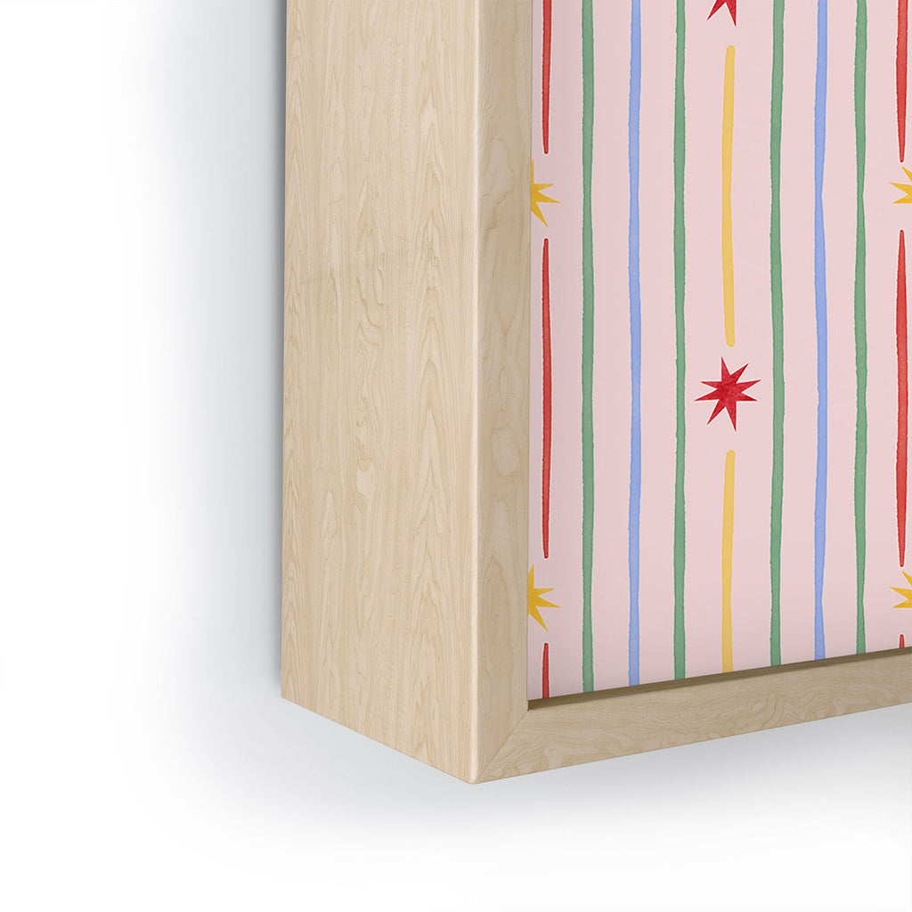 Love_Ryming Festive Starry Stripes Framed Mini Art Print