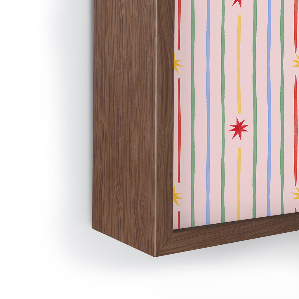Love_Ryming Festive Starry Stripes Framed Mini Art Print