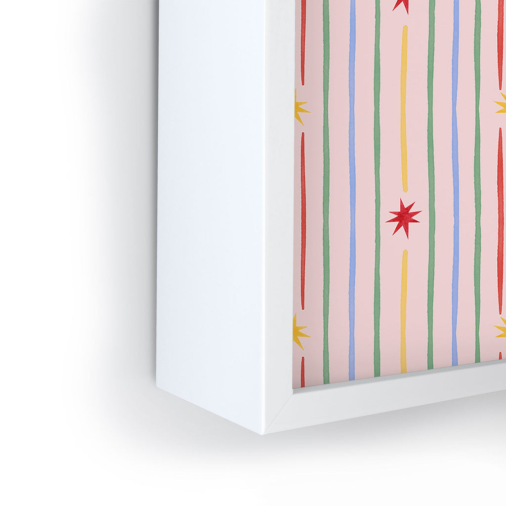 Love_Ryming Festive Starry Stripes Framed Mini Art Print