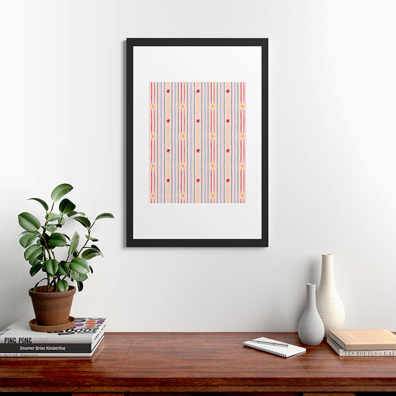 Love_Ryming Festive Starry Stripes Framed Art Print