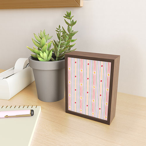 Love_Ryming Festive Starry Stripes Framed Mini Art Print