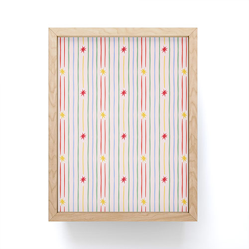 Love_Ryming Festive Starry Stripes Framed Mini Art Print