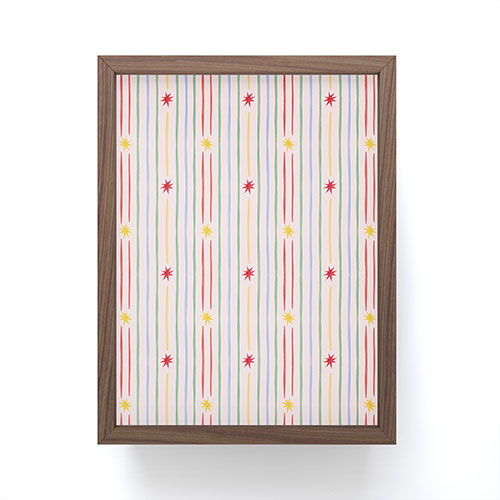 Love_Ryming Festive Starry Stripes Framed Mini Art Print