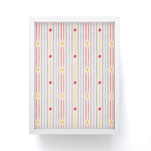 Love_Ryming Festive Starry Stripes Framed Mini Art Print