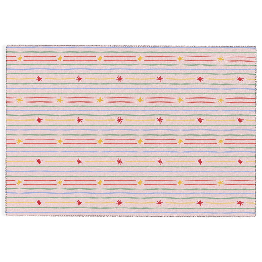 Love_Ryming Festive Starry Stripes Outdoor Rug
