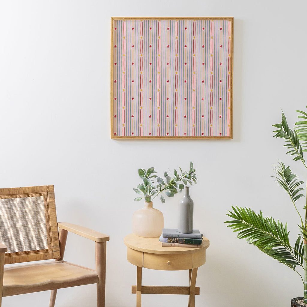 Love_Ryming Festive Starry Stripes Framed Wall Art