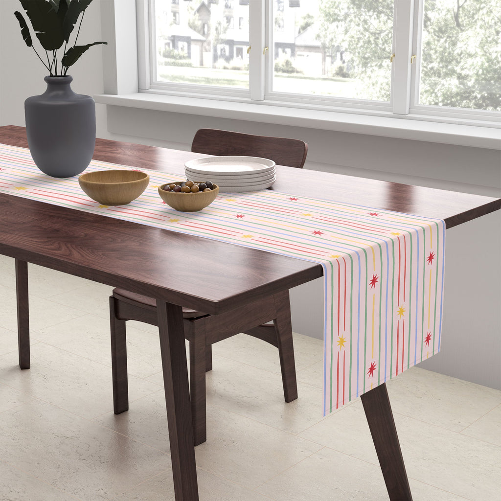Love_Ryming Festive Starry Stripes Table Runner