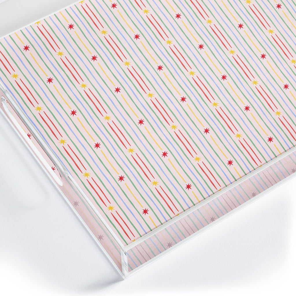 Love_Ryming Festive Starry Stripes Acrylic Tray
