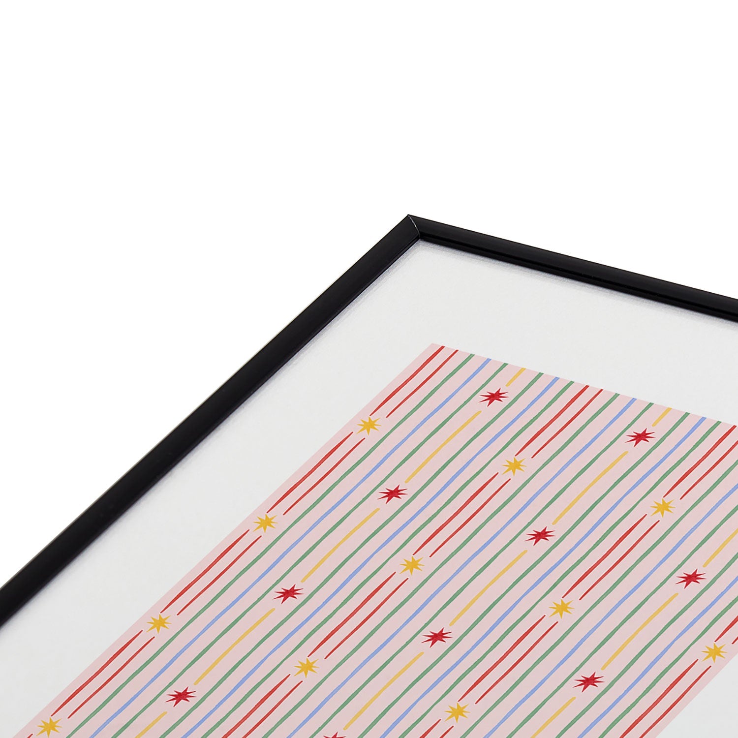 Love_Ryming Festive Starry Stripes Metal Framed Art Print
