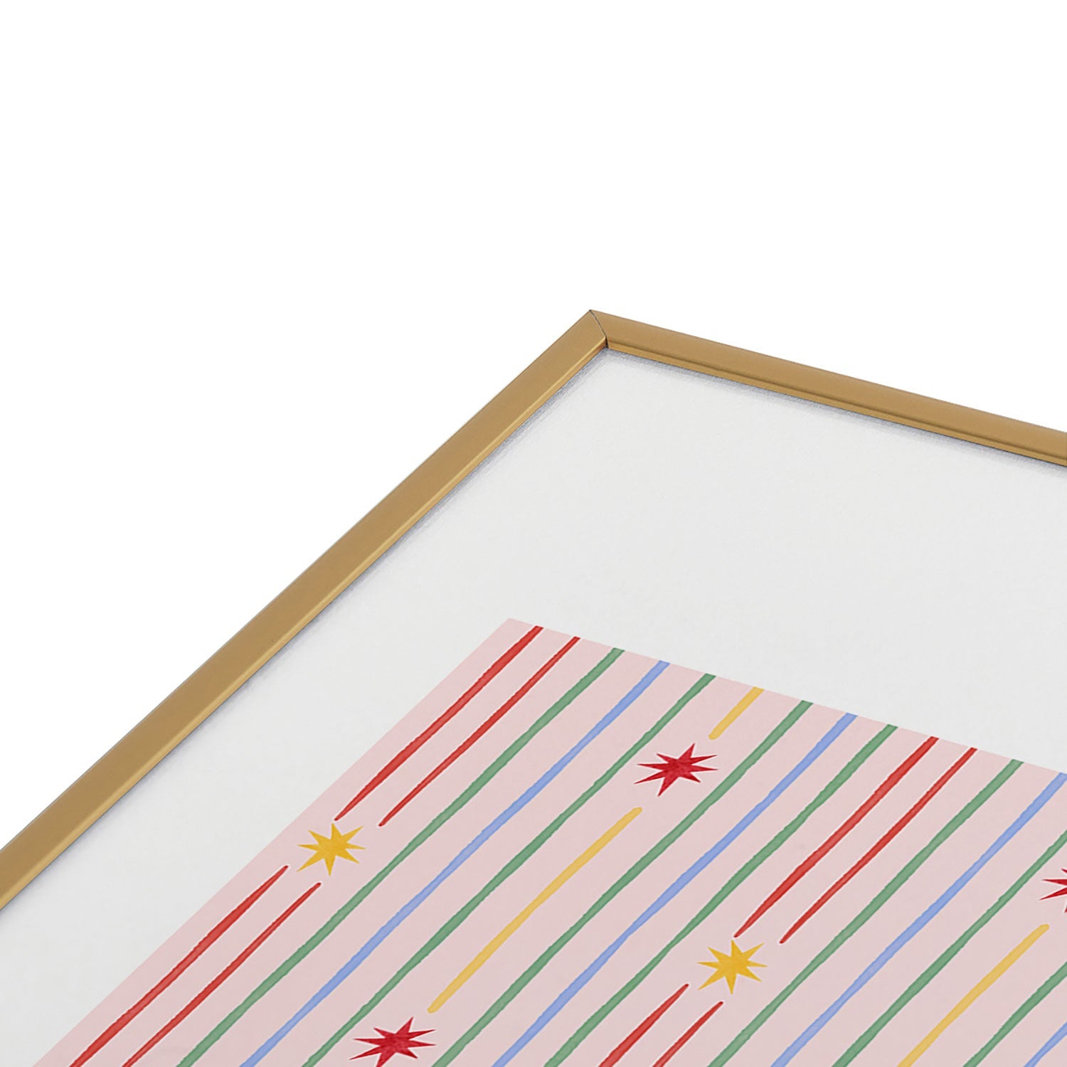 Love_Ryming Festive Starry Stripes Metal Framed Art Print