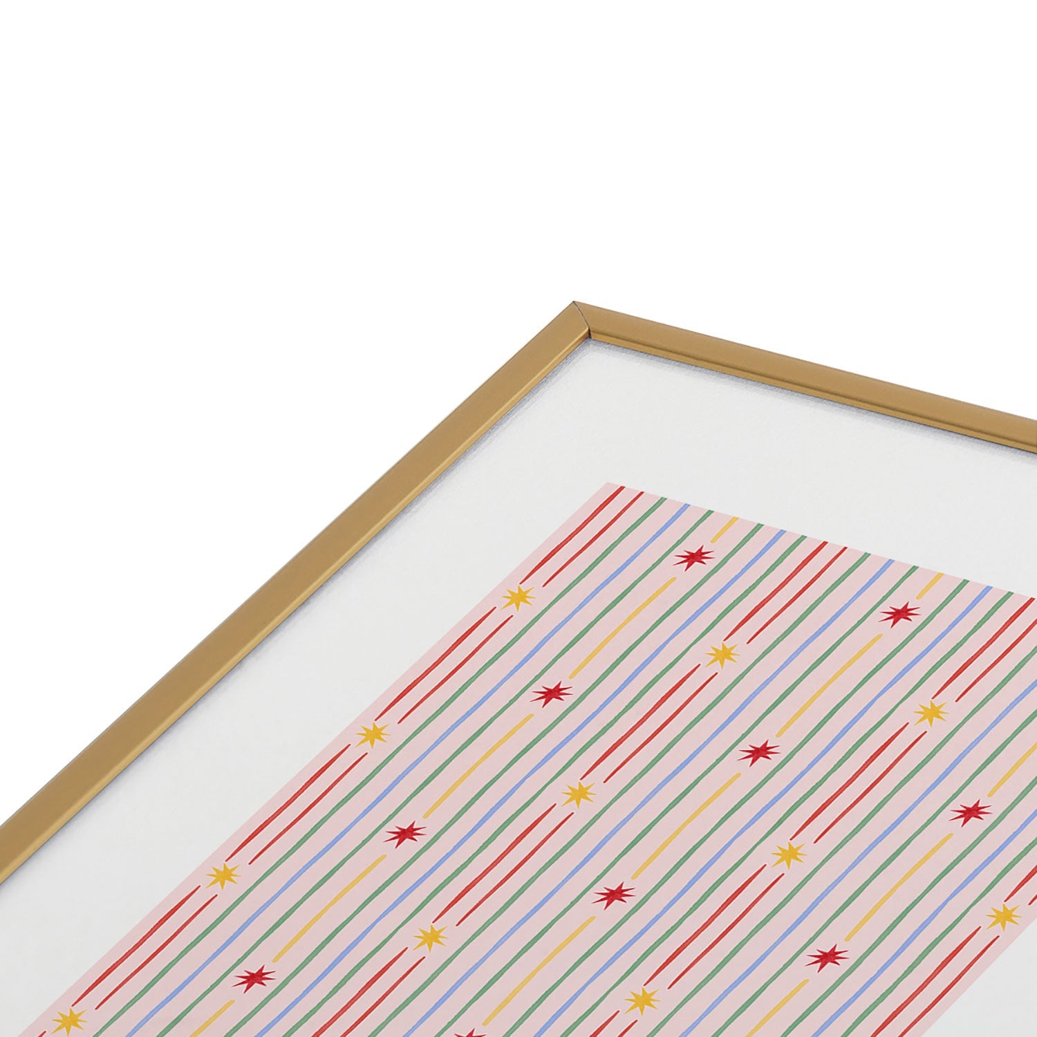 Love_Ryming Festive Starry Stripes Metal Framed Art Print