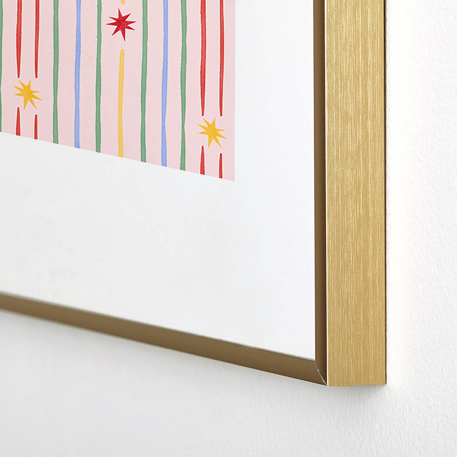 Love_Ryming Festive Starry Stripes Metal Framed Art Print
