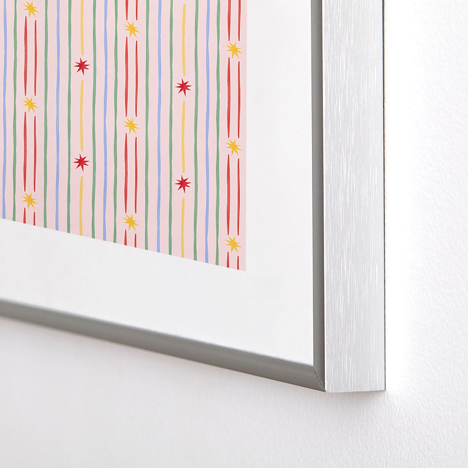 Love_Ryming Festive Starry Stripes Metal Framed Art Print
