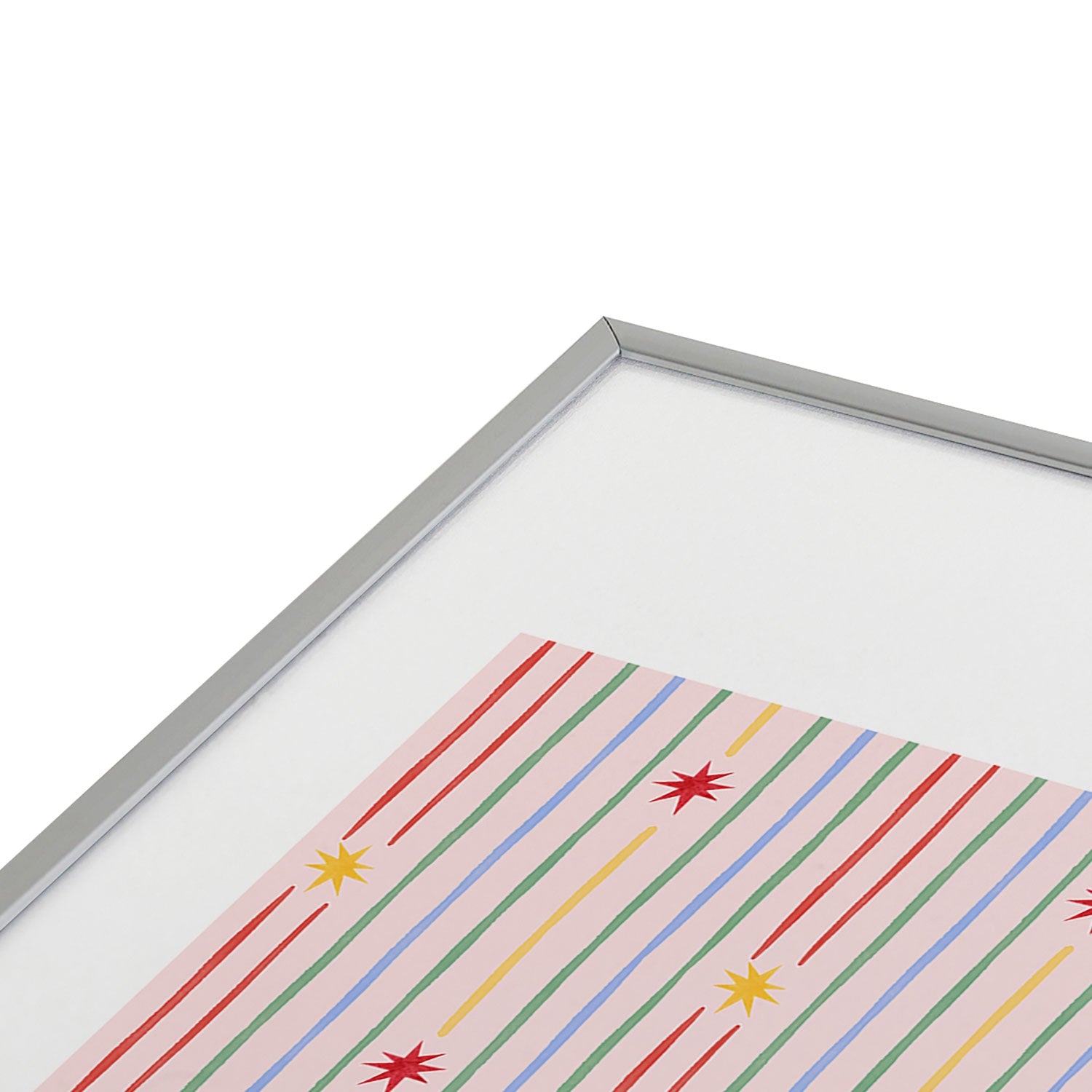 Love_Ryming Festive Starry Stripes Metal Framed Art Print