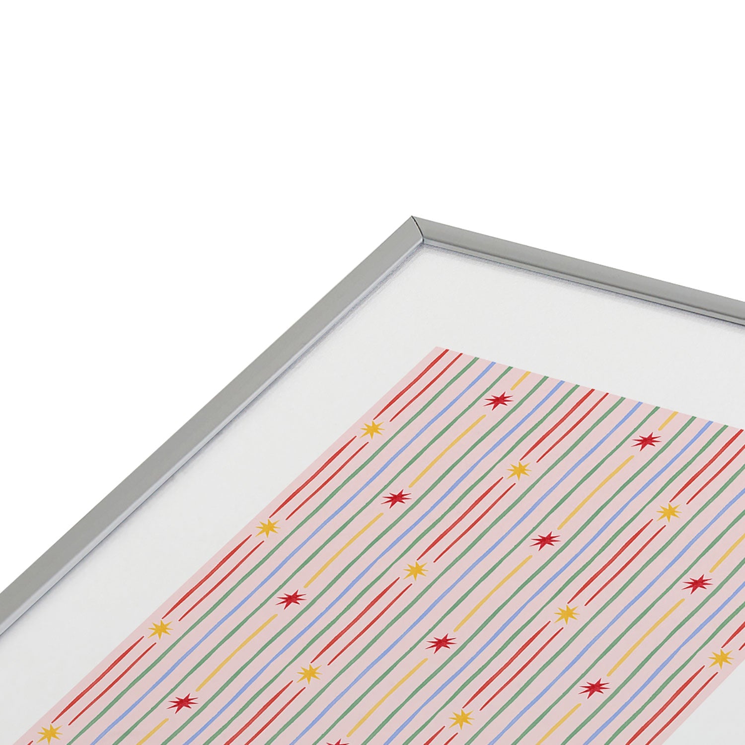 Love_Ryming Festive Starry Stripes Metal Framed Art Print
