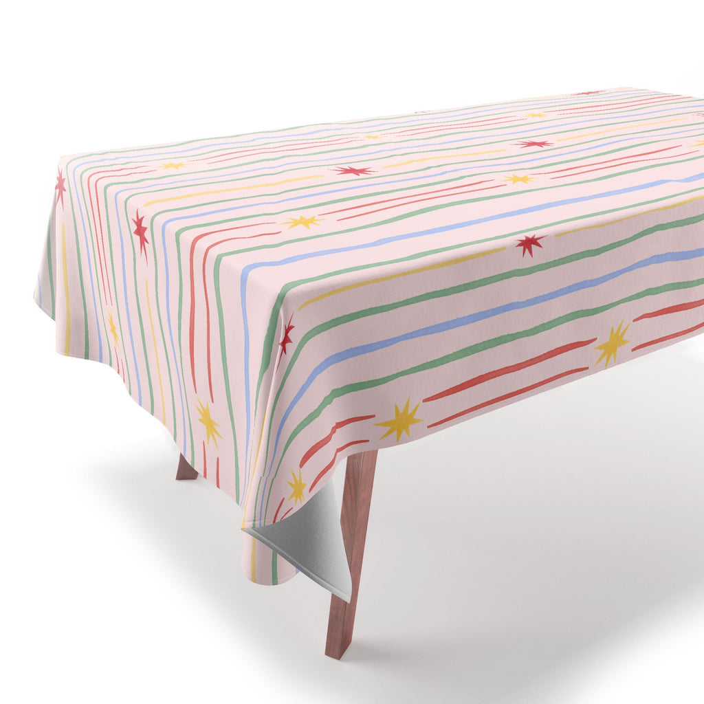 Love_Ryming Festive Starry Stripes Tablecloth