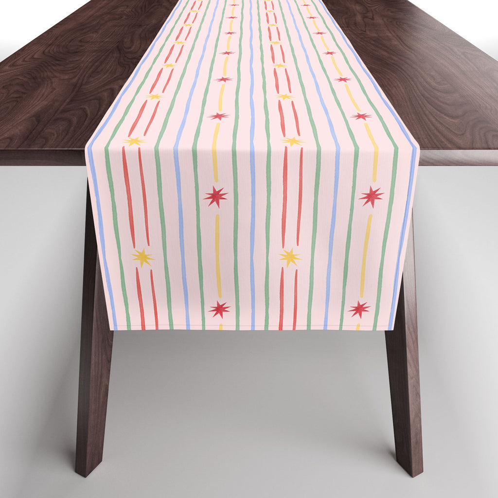 Love_Ryming Festive Starry Stripes Table Runner