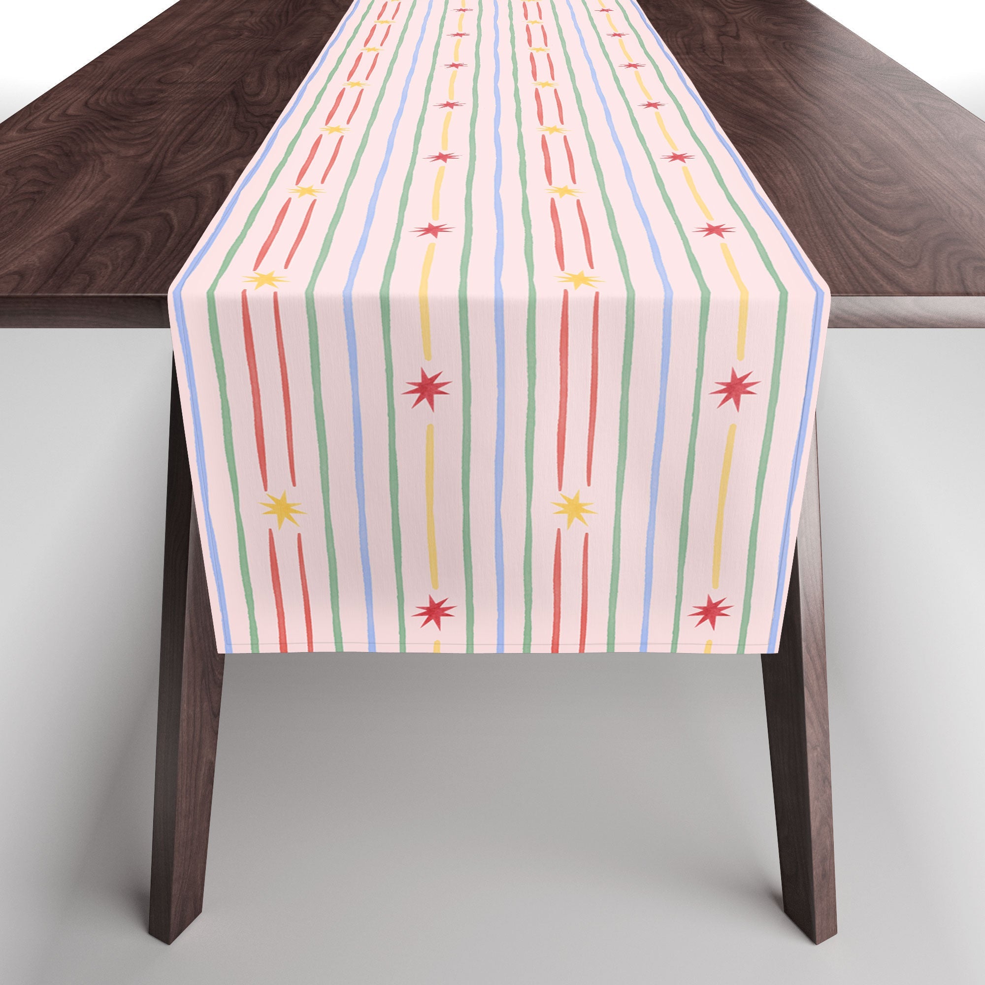 Love_Ryming Festive Starry Stripes Table Runner