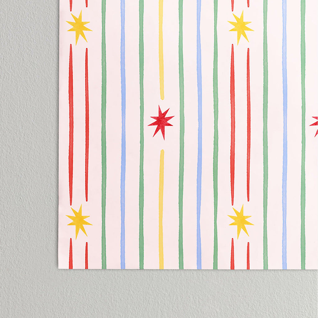 Love_Ryming Festive Starry Stripes Poster