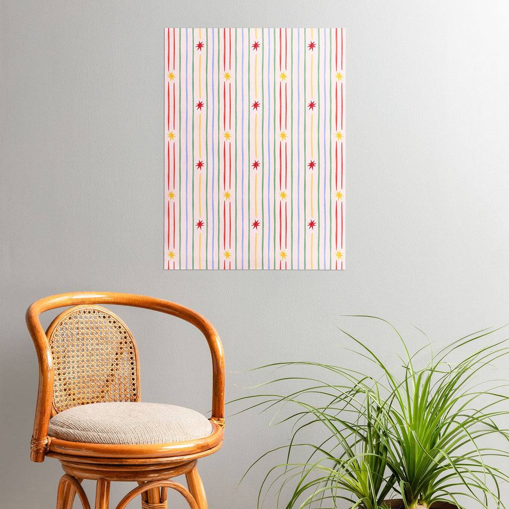 Love_Ryming Festive Starry Stripes Poster