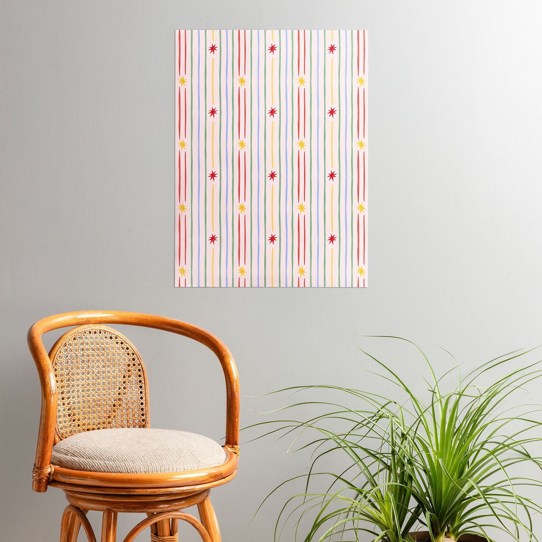 Love_Ryming Festive Starry Stripes Poster