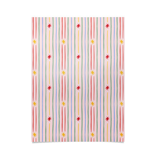Love_Ryming Festive Starry Stripes Poster