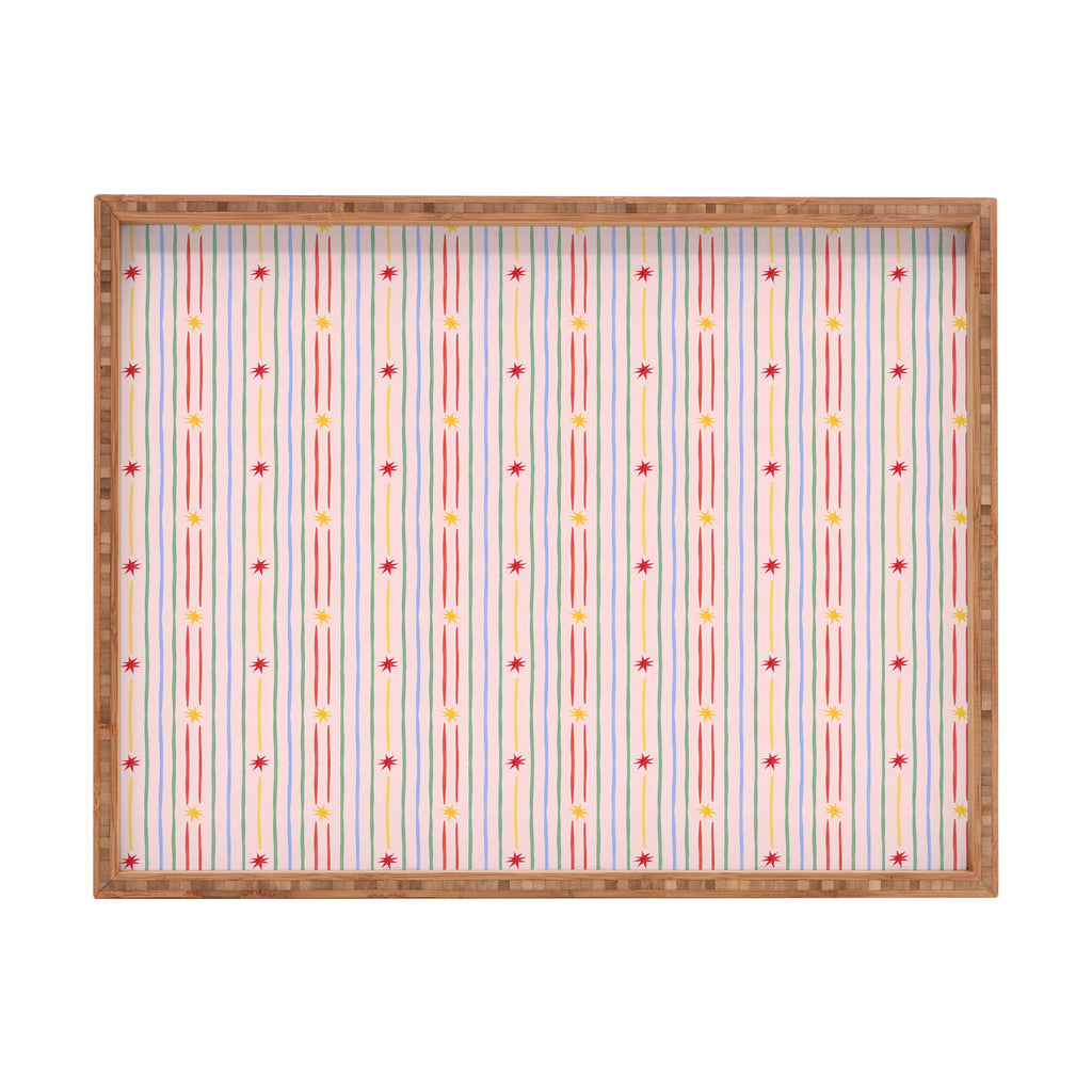 Love_Ryming Festive Starry Stripes Rectangular Tray