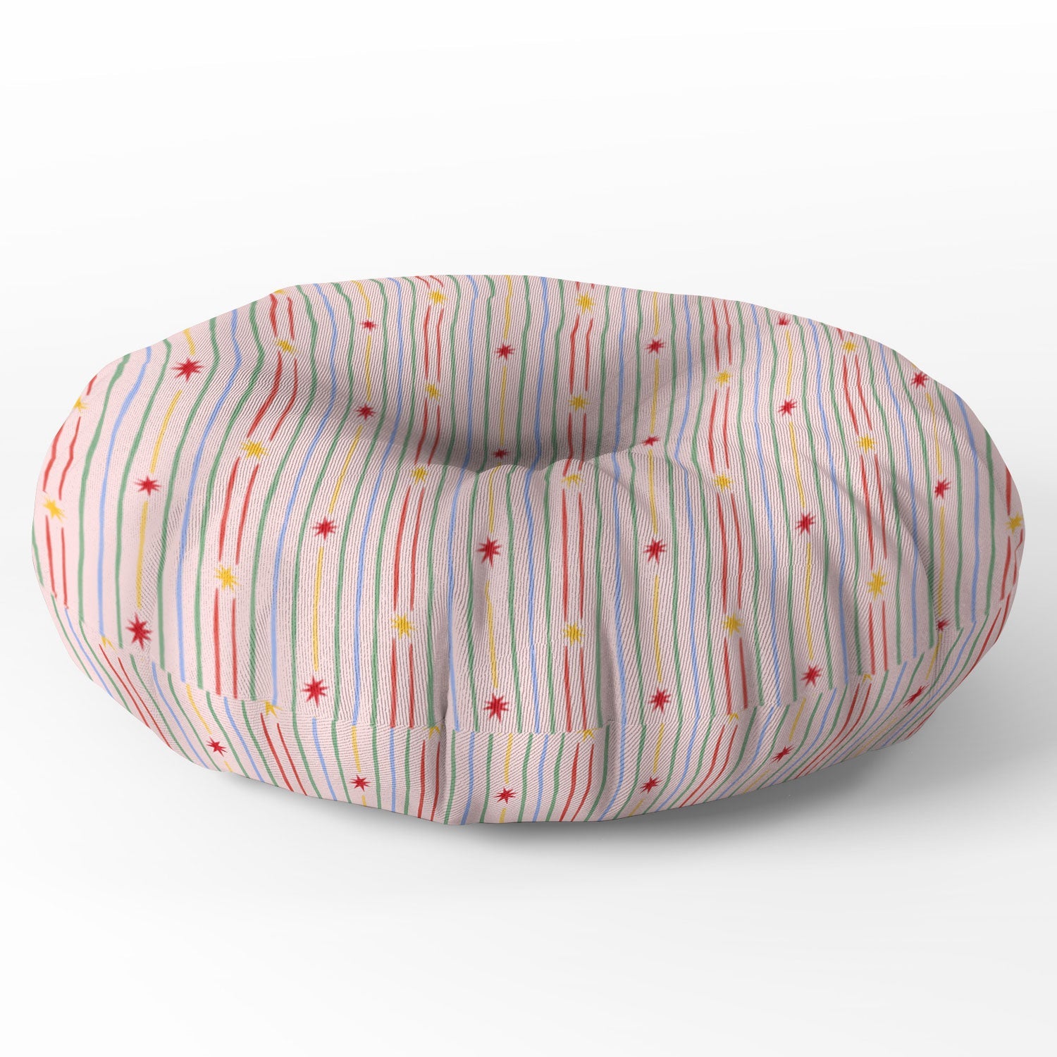 Love_Ryming Festive Starry Stripes Floor Pillow Round