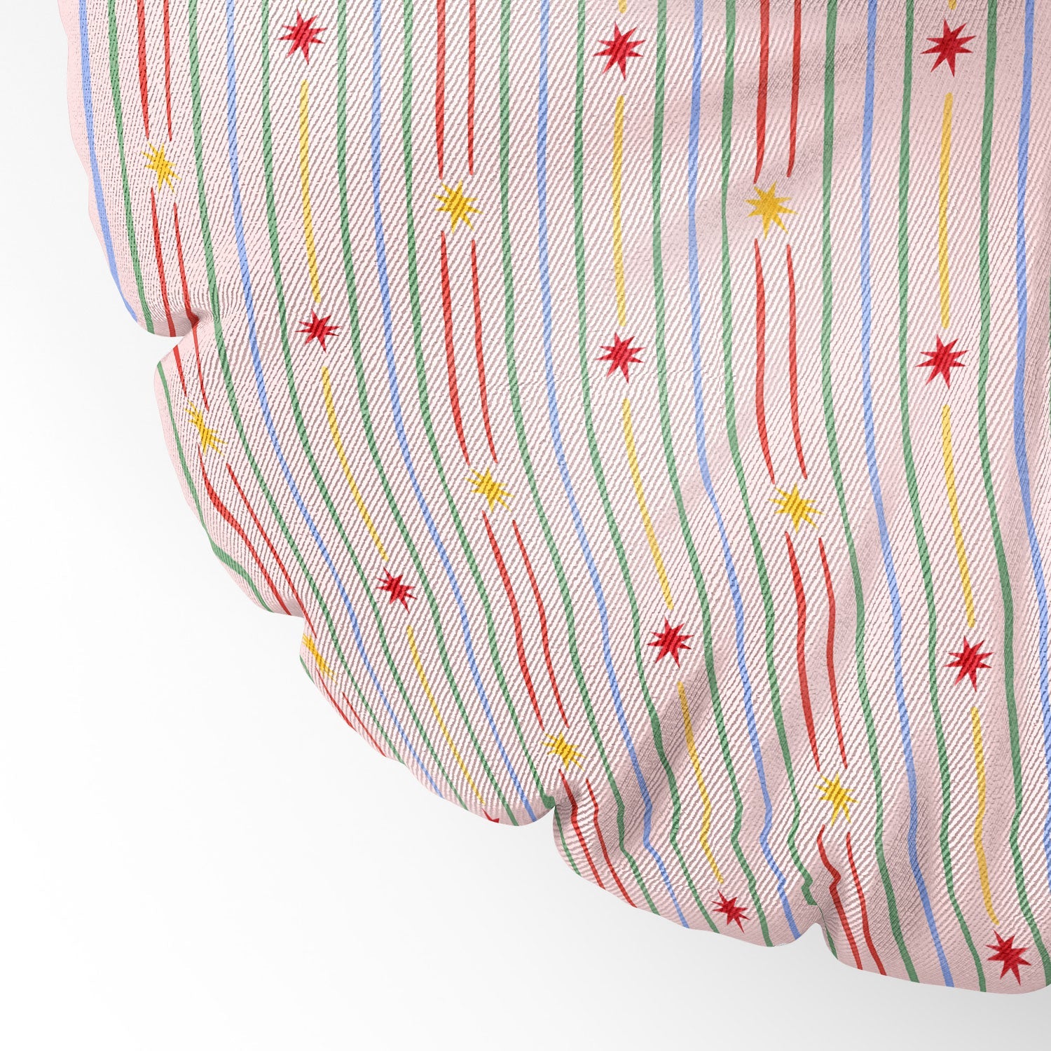 Love_Ryming Festive Starry Stripes Floor Pillow Round