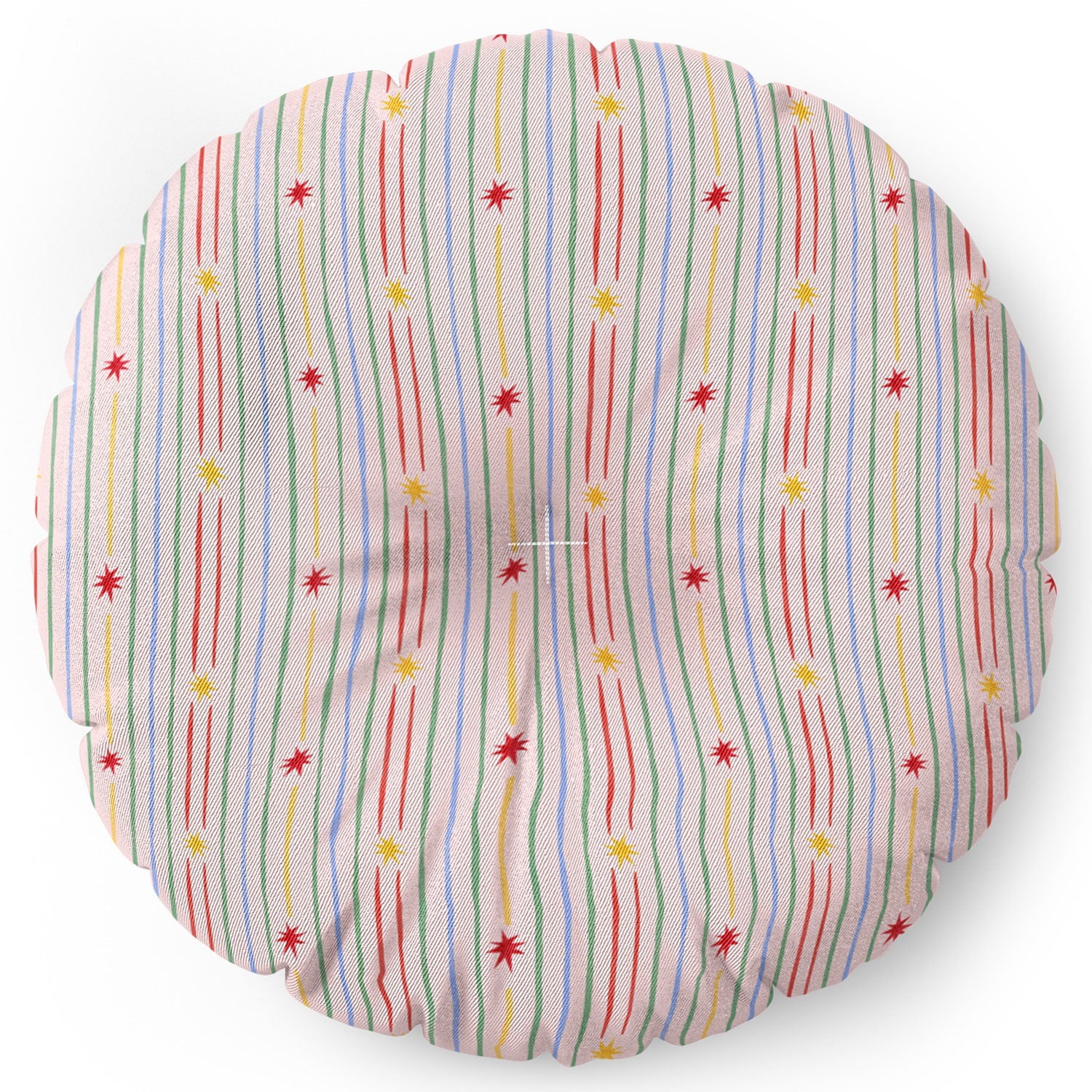 Love_Ryming Festive Starry Stripes Floor Pillow Round