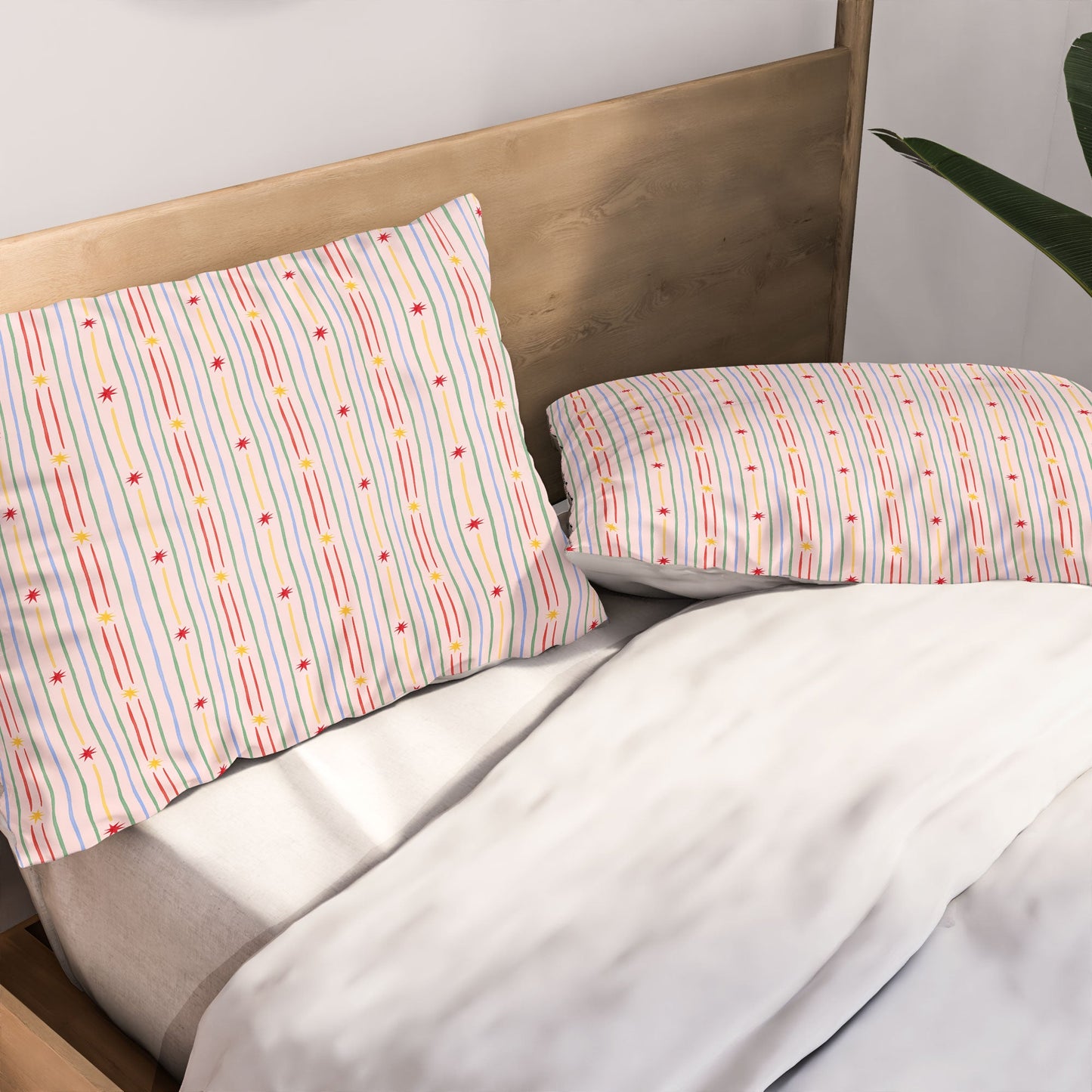 Love_Ryming Festive Starry Stripes Pillow Shams