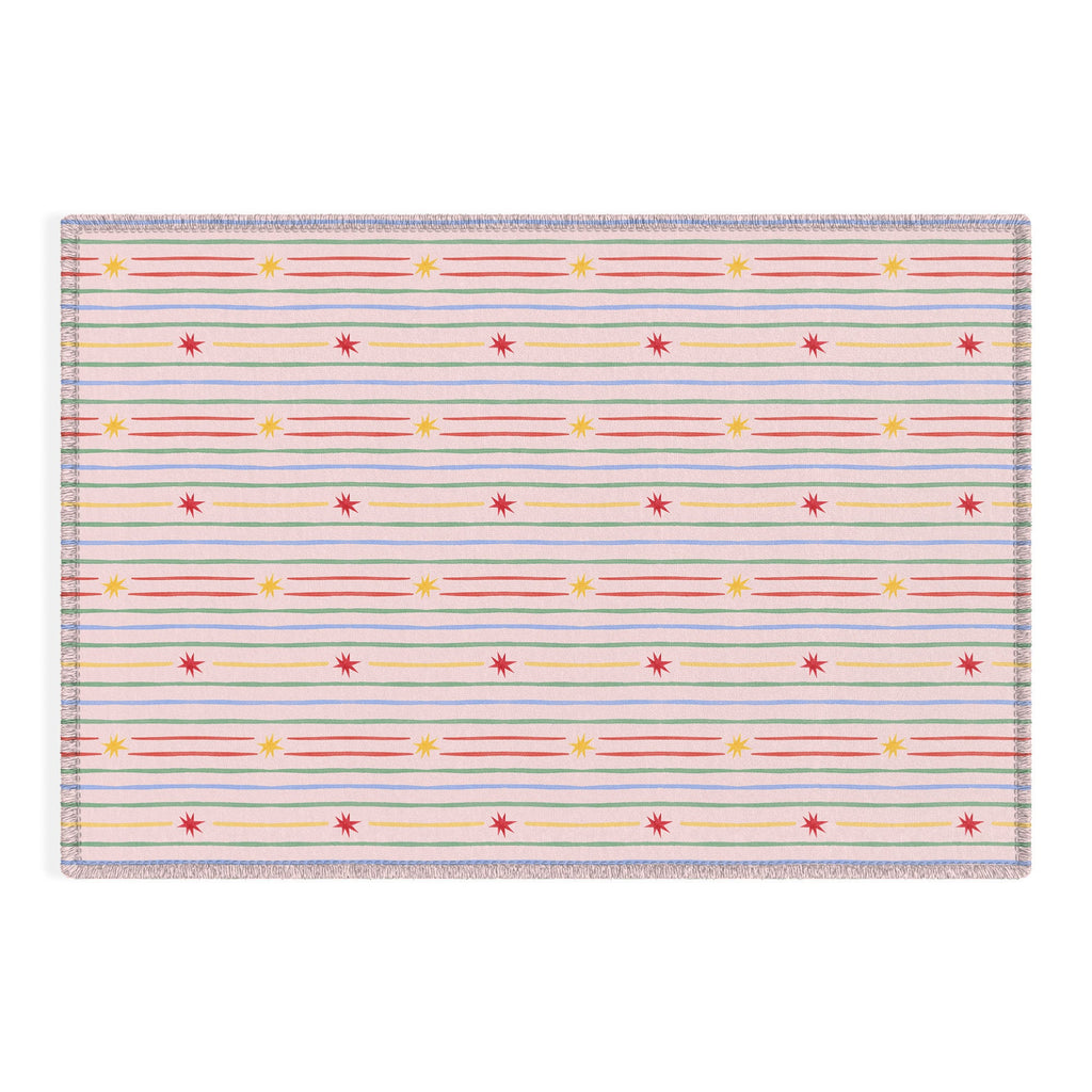 Love_Ryming Festive Starry Stripes Outdoor Rug