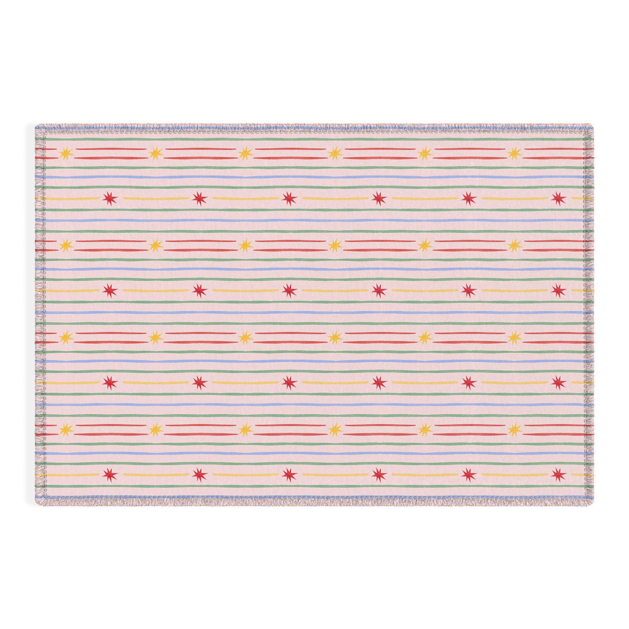 Love_Ryming Festive Starry Stripes Outdoor Rug