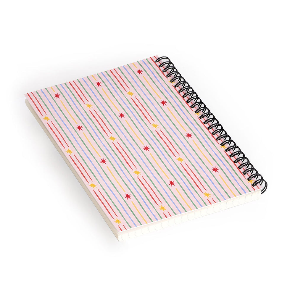 Love_Ryming Festive Starry Stripes Spiral Notebook