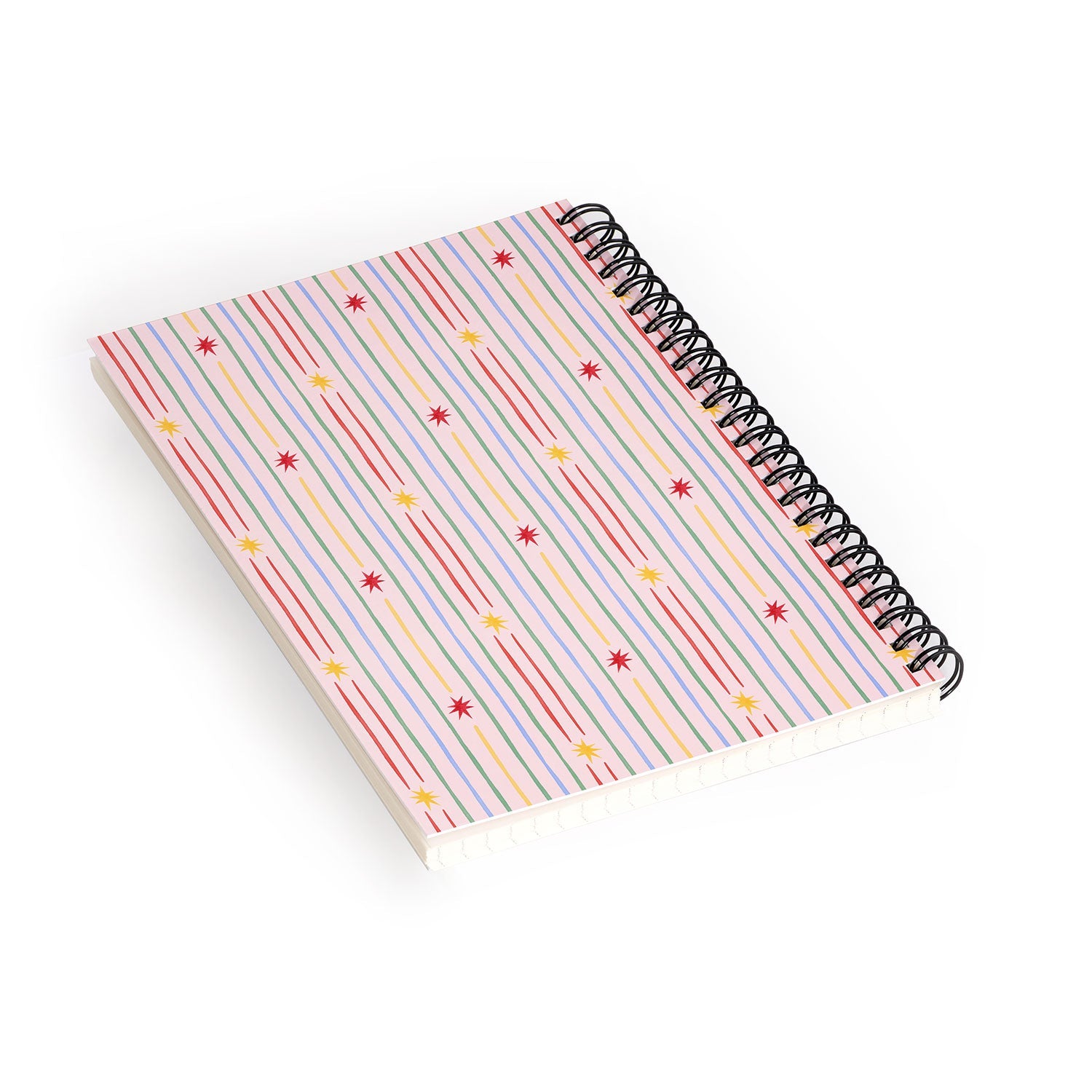 Love_Ryming Festive Starry Stripes Spiral Notebook