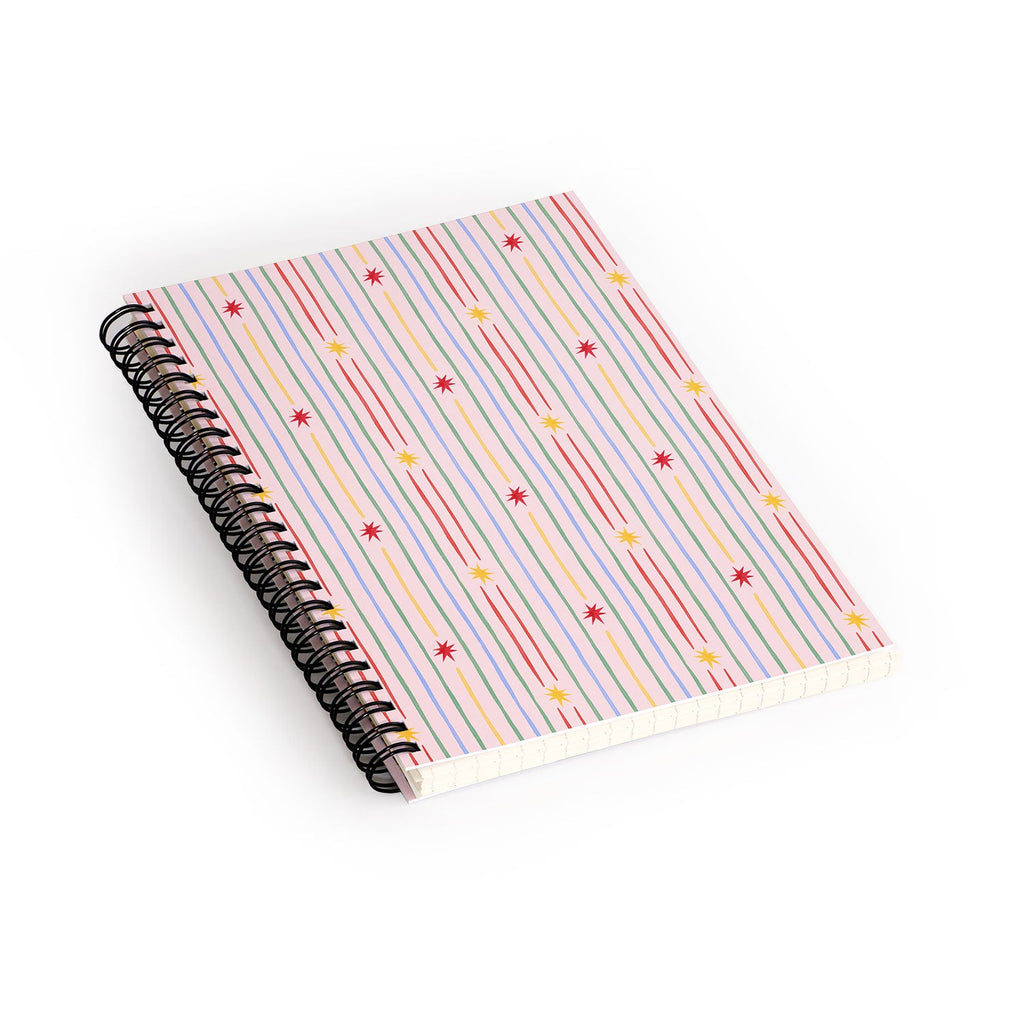 Love_Ryming Festive Starry Stripes Spiral Notebook
