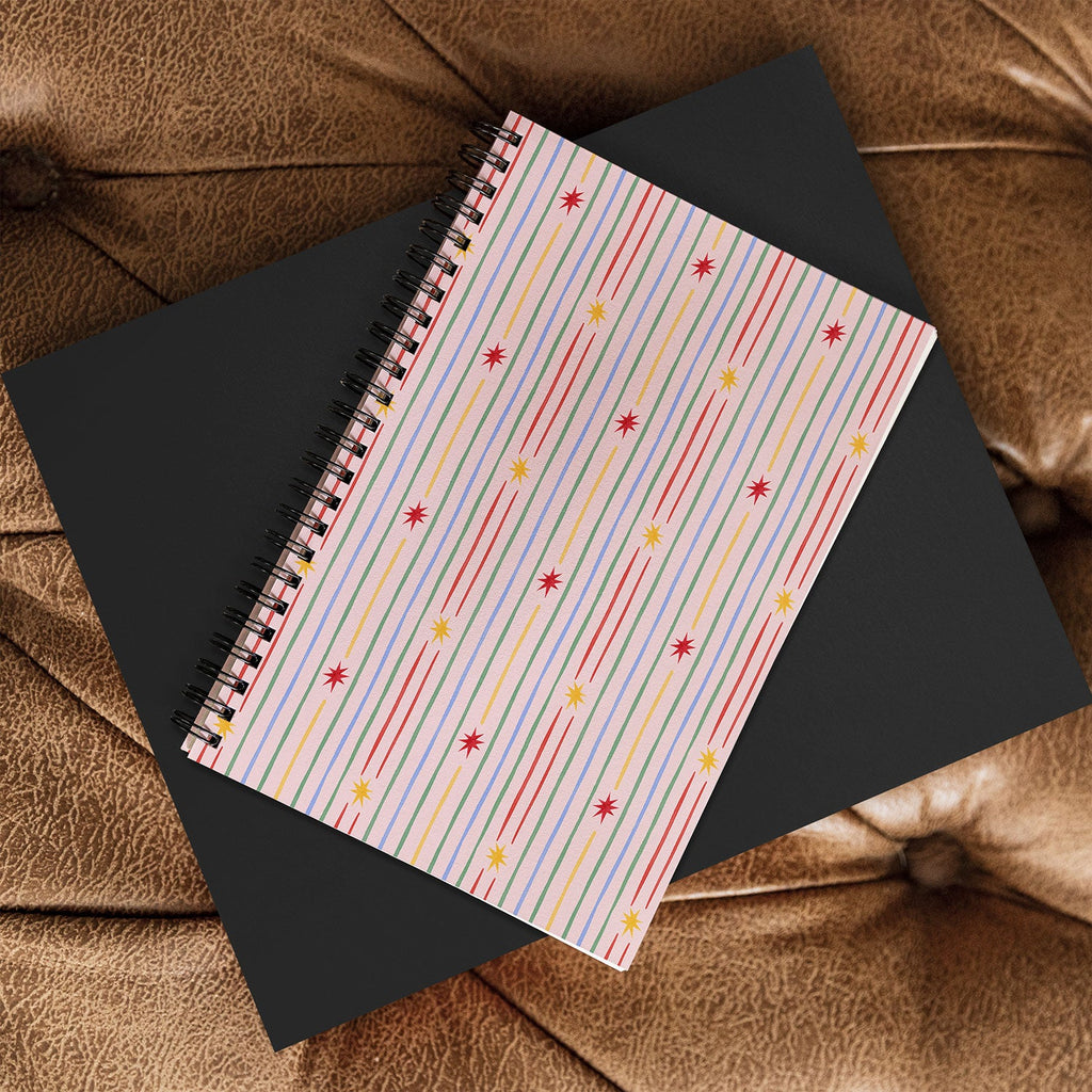 Love_Ryming Festive Starry Stripes Spiral Notebook